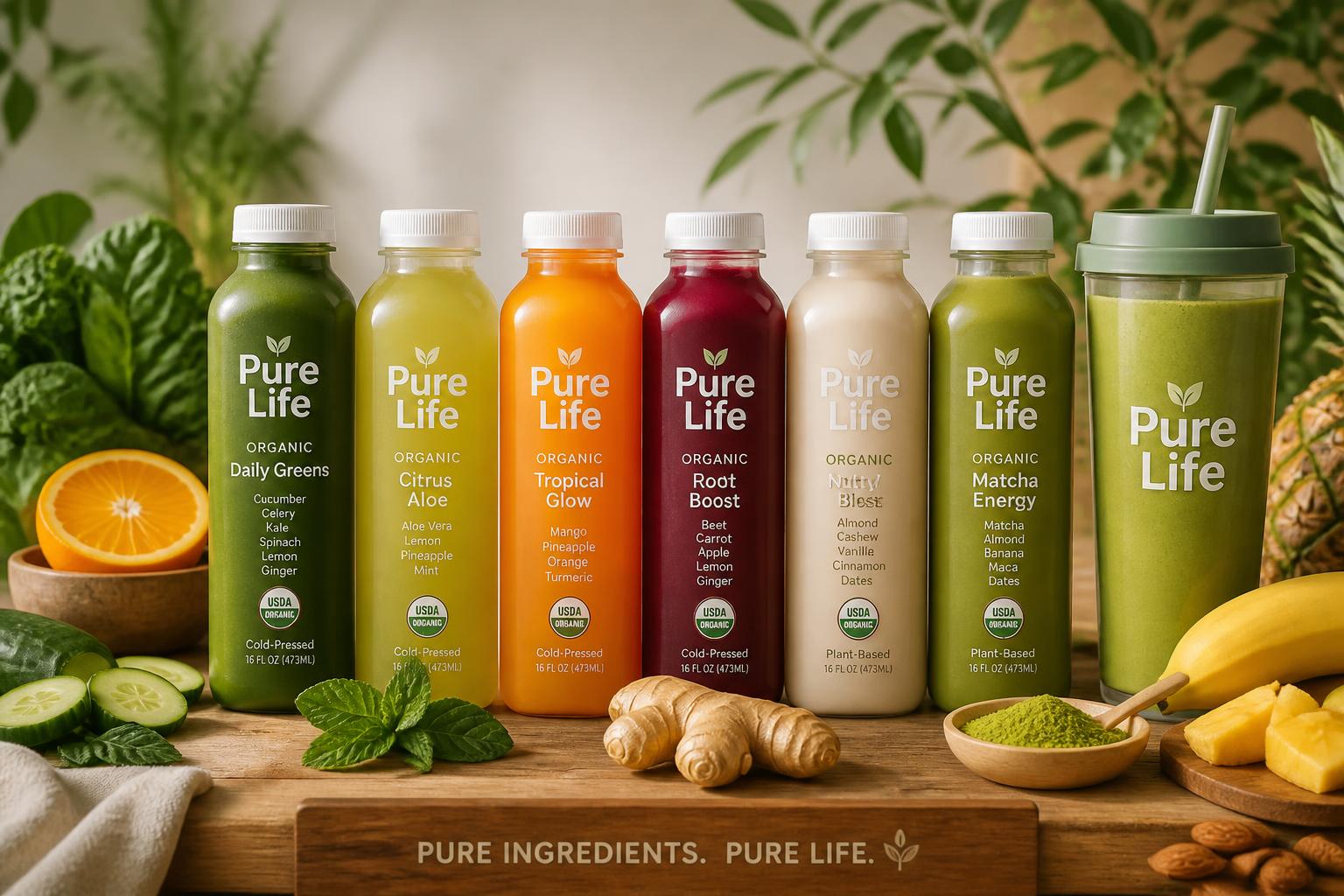 Premium herbal supplements, sea moss, smoothie and fresh produce